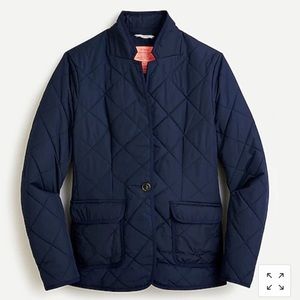 J. Crew Regent quilted Blazer jacket puffer navy small